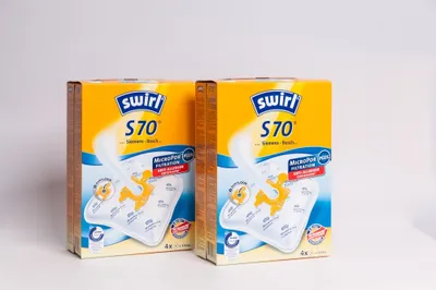 Two boxes of Swirl S70 vacuum cleaner bags are shown against a white background.
