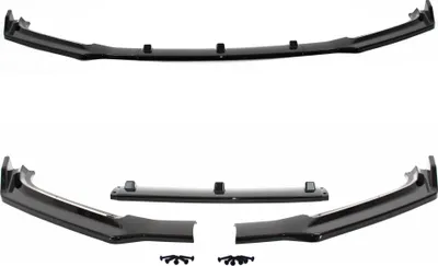 Image de Spoiler avant Spoiler lèvres pare-chocs noir brillant 3 pièces pour Audi A4 B9