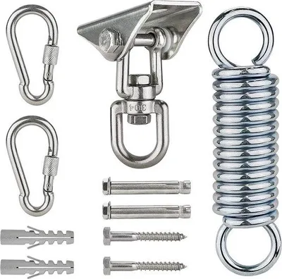 Produktbild von Famanu Plafondhaken Set 360° Drehbar - Edelstahl, 450 kg Tragkraft