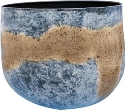 Produktbild von Ter Steege - Keramik-Blumentopf - Blau - D23 x H20 cm - Öffnung 19,5 cm