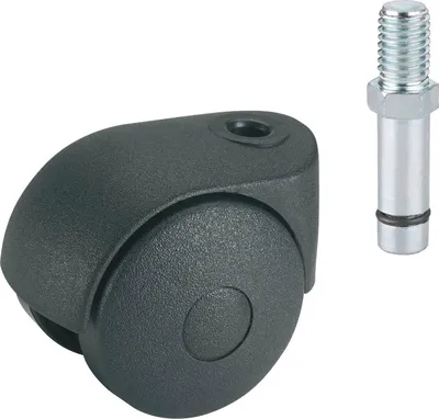 Produktbild von Doppelrolle Möbelrolle ø 40 mm Tragkraft 20kg, Gewindestift M8x15mm schwarz