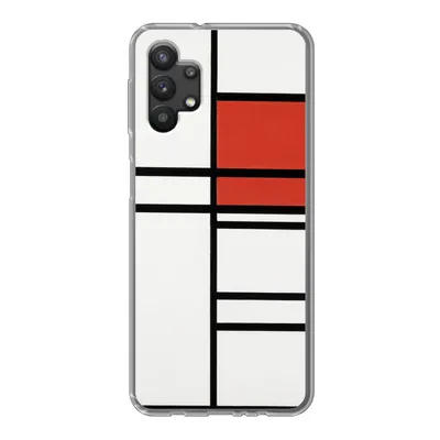 Produktbild von MuchoWow® Handyhülle Schutzhülle Hülle für Samsung Galaxy A32 5G Komposition mit Rot und Weiß - Piet Mondrian Silikon Softcase Handy Hülle - Softcase