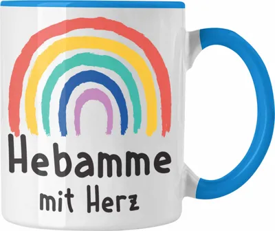 Produktbild von Trendation - Hebamme mit Herz Tasse Geschenk Geschenke mit Spruch Kaffeetasse Hebamme Dankeschön (Blau)