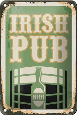 Produktbild von Blechschild Retro 12x18cm Irish pub Beer Bier Alkohol