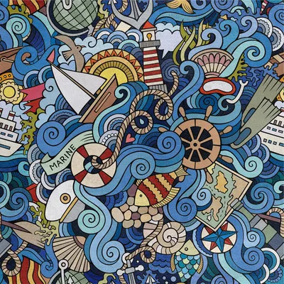 Image de Tissu velours royal en polyester pour la couture - Motif bande dessinée marine