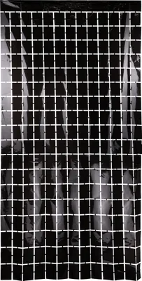 Image de Rideau de fête carrés, noir, 100x200cm