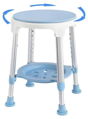 Imagen del producto de Silla de ducha giratoria de 360° con barra de apoyo para el baño