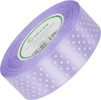 Immagine prodotto di NASTRO DI RASO a pois 25 mm - lilla 123 - 23 m - nastro decorativo