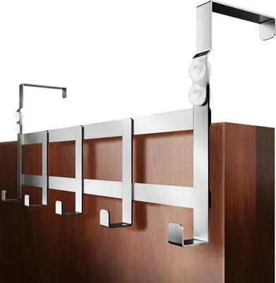 Productafbeelding van Deurklingers - RVS deurhaken voor kleding - Geschikt voor deurdiktes van 41 cm (1,6") en 4,6 cm (1,8") - Uitwisselbaar, geschikt voor 41-46 mm