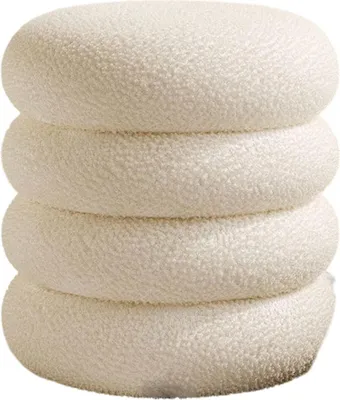 Produktbild von Ottomane mit Stauraum, Ø 37 cm, gesteppt, weiß, weicher Stil und bequeme Sitzfläche, S1250