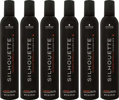 Produktbild von Schwarzkopf Silhouette Classic Formula 6 x 500 ml Mousse Haarschaum starker Halt Set