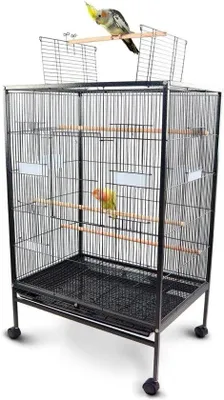Image de Vogelkooi Nymph avec des rouleaux de transport, Remmen et Bovenopening - Grande taille 95x43x61.5 cm