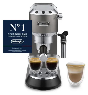 Immagine prodotto di De'Longhi Dedica Style - Macchina da caffè espresso con montalatte manuale – Nero titanio