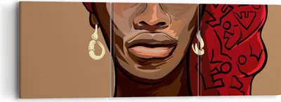 Produktbild von Bild auf Leinwand - Leinwandbild - eine frau afrika - 90x30cm - Wand Bild - Wanddeko - Wandbilder - Leinwanddruck - Bilder - Kunstdruck - Wanddekoration - Leinwand bilder - Wandkunst - CA90x30-4120