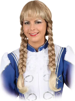 Produktbild von O30584 mittelblond Damen Gardeperücke-Tanzperrücke-Zopfperücke-Mariechenperücke