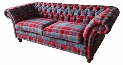 Obrázek produktu pro Chesterfield, designová pohovka pro 3 osoby, čalouněná pohovka, potah: textil