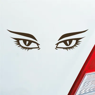 Produktbild von Auto Aufkleber Augen Frau Sexy Eyes Tuning 15x4 cm Braun Sticker Heckscheibenaufkleber