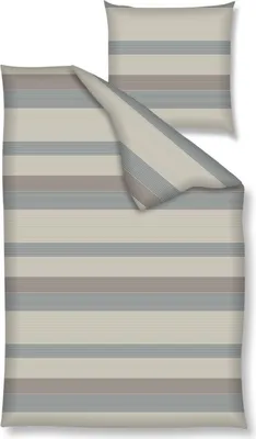 Produktbild von Nanette Renforcé Bettwäsche - Streifen braun, grau 135 x 200 cm gestreift, braun, grau