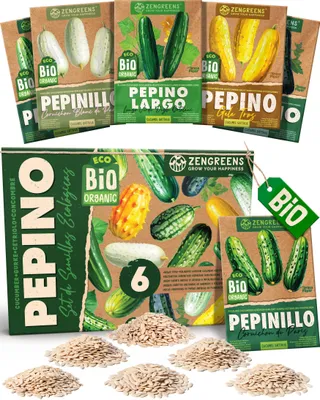 Imagen del producto de ZenGreens® Semillas Eco de Pepino – Set 6 Variedades de Polinización Libre