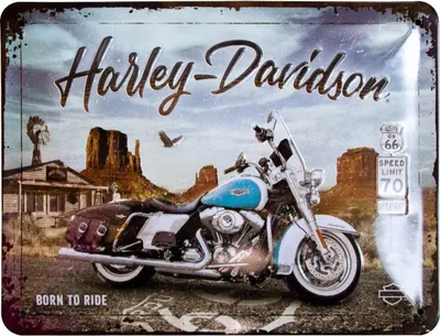 Produktbild von Nostalgic-Art - Blechschild 15x20 cm - Harley-Davidson - Route 66 Road King Classic