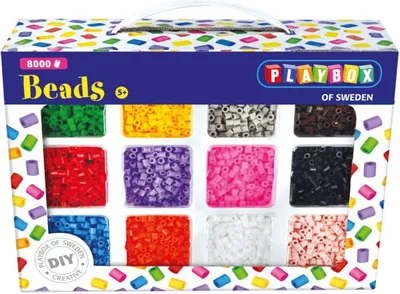 Produktbild von Playbox 11590114 Bügelperlen in 12 Farben -
