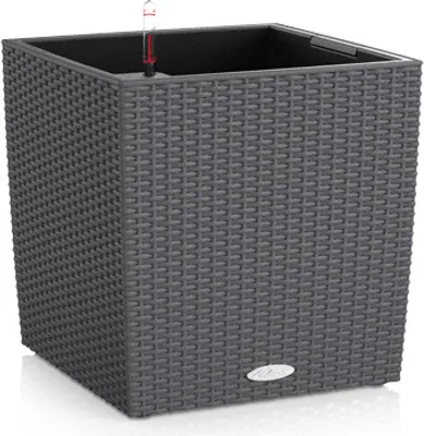 Obrázok produktu pre Samozavlažovací kvetináč Lechuza Cube 30x30x30 cm kompletný set sivý
