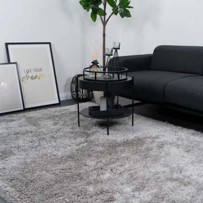 Produktbild von CONSILIO CONCEPT 200 x 290 Teppich Wohnzimmer Silber Mona Hochflor Shaggy langflorig handmade modern handgefertigt