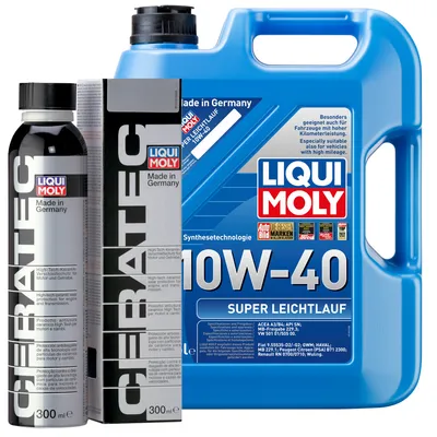 Produktbild von LIQUI MOLY Super Leichtlauf 10W-40 5L & Cera Tec Keramik Verschleißschutz 300ml