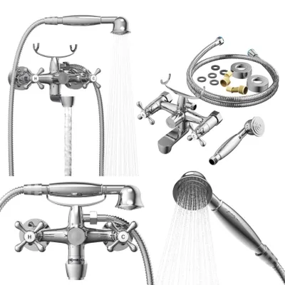 Obrázek produktu pro Granitan | RETRO – sprchová souprava – dešťová sprcha – nástěnná montáž – chrom – nerezová ocel