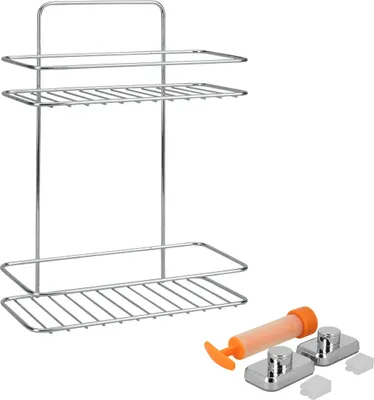 Obrázok produktu pre METALTEX 403332000 Reflex LUXY Dvojposchodový regál s VacuumFix, 26 x 13 x 35 cm Chrometherm