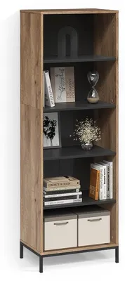 Image de Bibliothèque Livinity Aterno Chêne Viking avec 5 compartiments, Model 58875