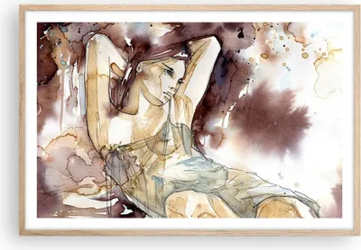 Produktbild von Gerahmtes Poster - Rahmen in heller Eiche - Frau Modell - 91,5x61 cm - Wand Bild - Wanddeko - Wandbilder - Kunstposter - Wandposter - Bilderrahmen - Bilder - Kunstdruck - Wandbild - P2NAA91x61-3552
