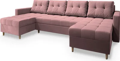Produktbild von Masseno Ecksofa MILO U mit Schlaffunktion U-Form, Sofa mit Bettkasten, Wohnzimmersofa, Couch, Soffa, Bettsofa, Couchgarnitur- Rosa, KRONOS 27