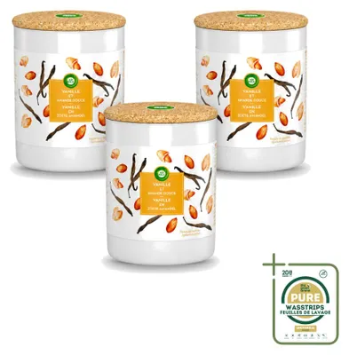 Produktbild von 3 x Air Wick Geurkerze Vanille & Süße Mandel - Vorratspackung - 3 Stücke