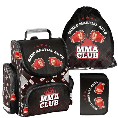 Produktbild von Schulranzen 3-tlg. Set für Mädchen & Jungen BOXING MMA– Paso Ranzen, Mäppchen, Tasche
