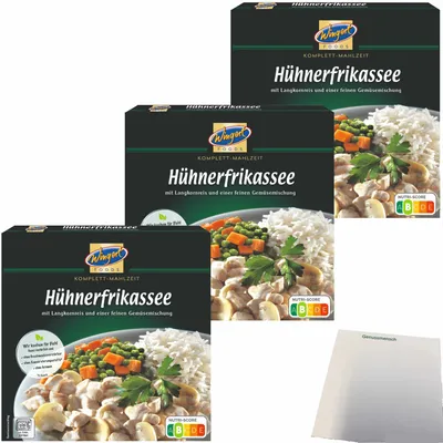 Produktbild von Wingert Hühnerfrikassee 3er Pack (3x480g Packung) + usy Block