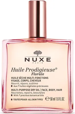 Produktbild von NUXE 3264680024382, Öl, Feuchtigkeitsspendend, Feuchtigkeitsspendend, Nährend, Schutz, Reparatur, Glättend, Weichmachend, Jeder Hauttyp, 50 ml, Mandelöl, Arganöl, Macadamia-Öl, Spray