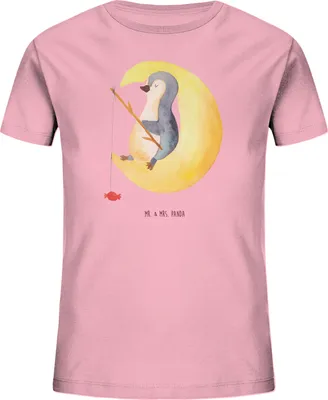 Produktbild von Mr. & Mrs. Panda Kleinkinder T-Shirt Pinguin Mond 5-6 Jahre (110/116) - Baumwolle Pink - Geschenk, Kinder Mädchen, Nachtruhe, Süßigkeiten, schlafen, Shirts für, Teenager