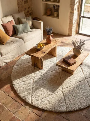 Teppich Creme rund Draufsicht_#sku_BARK56521-BARK56524#