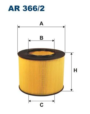Produktbild von FILTRON Luftfilter AR 366/2 für SAAB 9-5 2.0-3.0 (09.97-12.09) rund 175 mm Außendurchmesser 140 mm Höhe