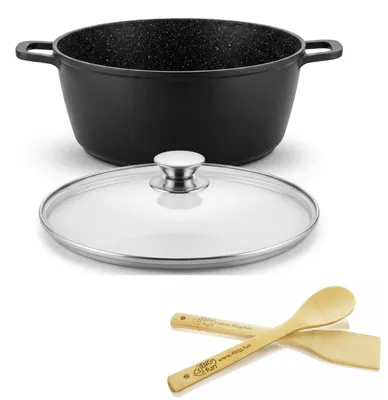 Produktbild von Kochtopf 2 L Ø20 cm – Hochwertiger Aluguss-Suppentopf mit Antihaftbeschichtung, ideal für Induktion & Schmoren Pfannenwender Kochlöffel