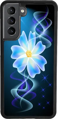 Produktbild von TPU Silikon Hülle für Samsung Galaxy S21 FE Handy Cover Case Schutzhülle Handyhülle Bumper MOTIV 324 Blumen Blau