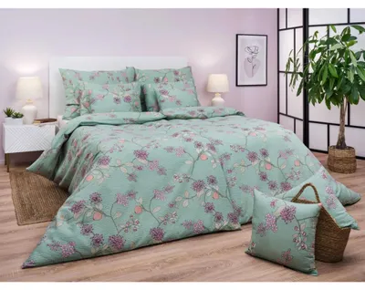 Zdjęcie produktu dla Pościel krepowa Klaudie zielona 140x200, 70x90 cm