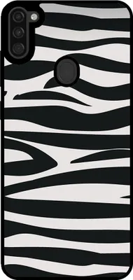 Produktbild von Smartphonica Handytasche geeignet für Samsung Galaxy M11 mit Zebradruck - TPU zurück Abdeckung Fall Zebra-Design - Schwarz Weiß