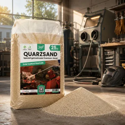 Produktbild von Sand Strahlmittel | Quartz sand für sandstrahlen | quarzsand 25kg (0,1-0,4)sandstrahlgranulat | Effektives Mehrwegstrahlmittel, ideal für Sandstrahlen