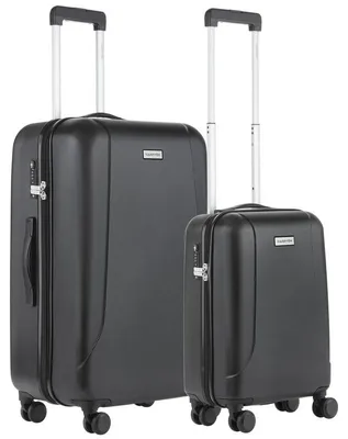 Zdjęcie produktu dla Zestaw walizek CarryOn Skyhopper, 2-częściowy – bagaż podręczny 55 cm z dużą walizką 78 cm – zamek TSA – czarny