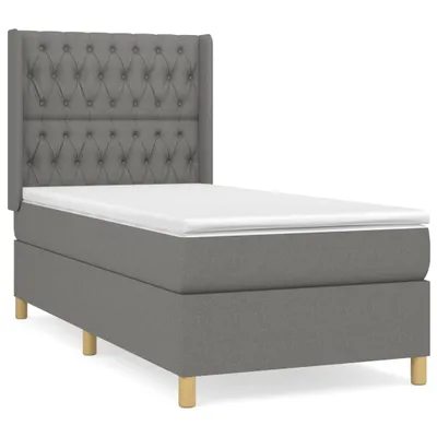 Produktbild von Boxspringbett mit Matratze Dunkelgrau 90x200 cm Stoff