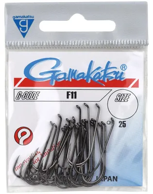 Produktbild von Gamakatsu F11 Hooks Black - 25 Fliegenhaken, Größe:8