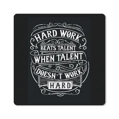 Produktbild von MuchoWow® Mauspad Mousepad Arbeit - Retro - Zitat 20x20 cm - Mousepads - Maus Mat - Pad - Mausunterlage - Desk Mat - Bureauartikeln