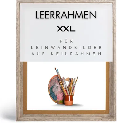 Produktbild von Monframe Schattenfugenrahmen XXL 70x120 cm - Wildeiche Hell – Leerrahmen mit Tiefeneffekt aus MDF Holz in zerlegter Form